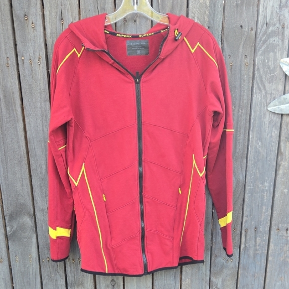 Super X Red and Yellow Zip-Up Hoodie - Picture 1 of 8